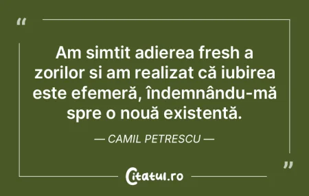 Am simțit adierea fresh a zorilor și a... Am simțit adierea fresh a zorilor și a...