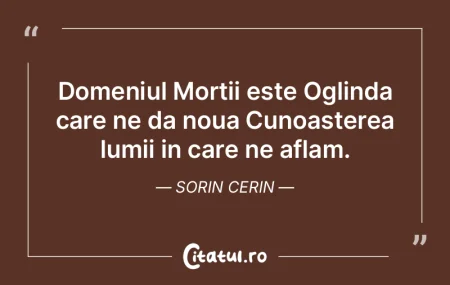 Domeniul Mortii este Oglinda care ne da ... Domeniul Mortii este Oglinda care ne da ...