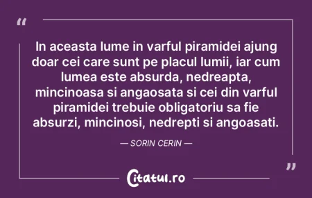 In aceasta lume in varful piramidei ajun... In aceasta lume in varful piramidei ajun...