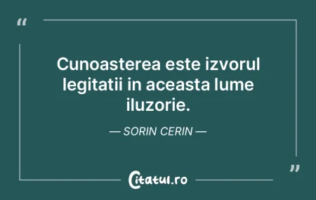 Cunoasterea este izvorul legitatii in ac...
