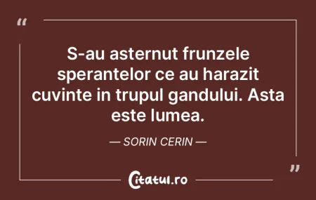 S-au asternut frunzele sperantelor ce au... S-au asternut frunzele sperantelor ce au...