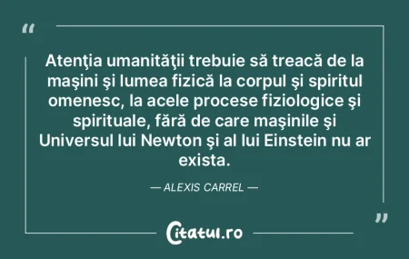 Atenţia umanităţii trebuie să treac�...