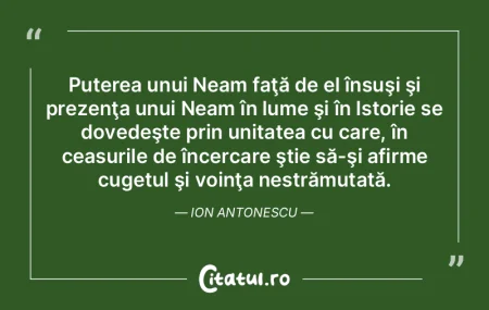 Puterea unui Neam faţă de el însuşi ...