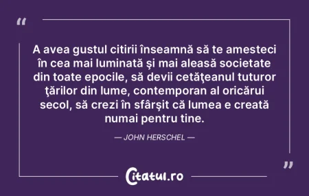 A avea gustul citirii înseamnă să te ...