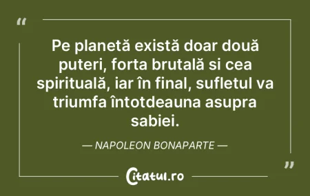 Pe planetă există doar două puteri, f...