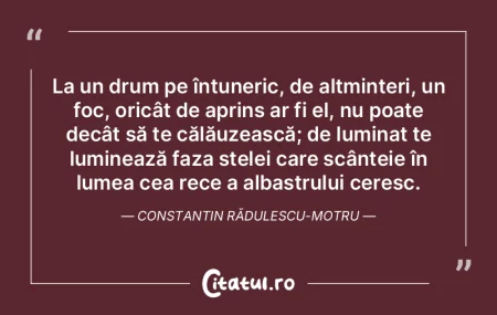 La un drum pe întuneric, de altminteri,... La un drum pe întuneric, de altminteri,...