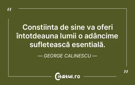 Conștiința de sine va oferi întotdeau... Conștiința de sine va oferi întotdeau...