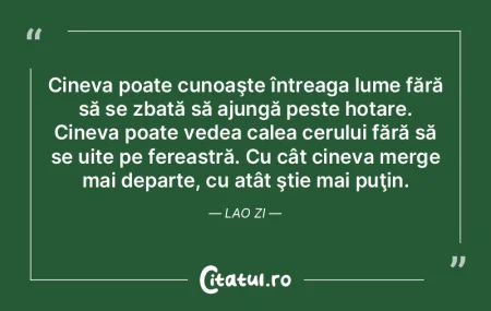 Cineva poate cunoaÅŸte întreaga lume fÄ... Cineva poate cunoaÅŸte întreaga lume fÄ...