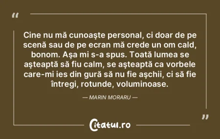 Cine nu mă cunoaşte personal, ci doar ... Cine nu mă cunoaşte personal, ci doar ...