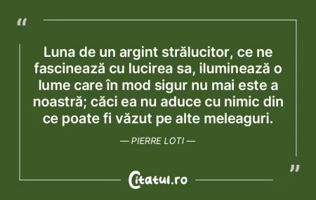 Luna de un argint strălucitor, ce ne fa...