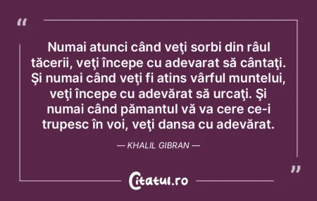 Numai atunci când veţi sorbi din râul... Numai atunci când veţi sorbi din râul...