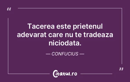 Tacerea este prietenul adevarat care nu ...