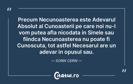 Precum Necunoasterea este Adevarul Absol... Precum Necunoasterea este Adevarul Absol...