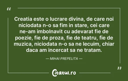 Creatia este o lucrare divina, de care n... Creatia este o lucrare divina, de care n...