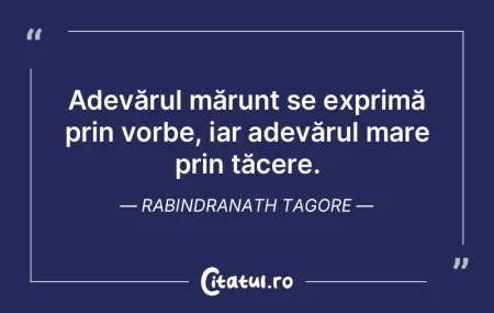 Adevărul mărunt se exprimă prin vorbe... Adevărul mărunt se exprimă prin vorbe...