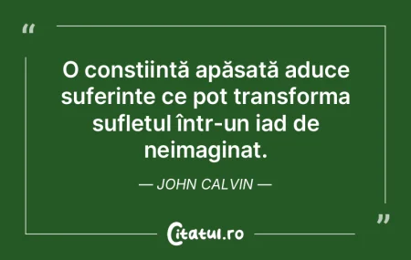 O conștiință apăsată aduce suferin�...