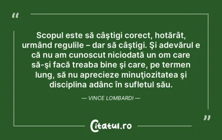 Scopul este să câştigi corect, hotăr...