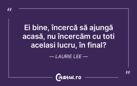 Ei bine, încercă să ajungă acasă, n... Ei bine, încercă să ajungă acasă, n...