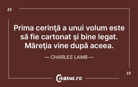Prima cerinţă a unui volum este să fi... Prima cerinţă a unui volum este să fi...