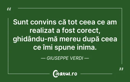 Sunt convins că tot ceea ce am realizat...