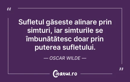 Sufletul găsește alinare prin simțuri... Sufletul găsește alinare prin simțuri...