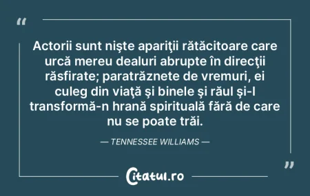 Actorii sunt nişte apariţii rătăcito... Actorii sunt nişte apariţii rătăcito...