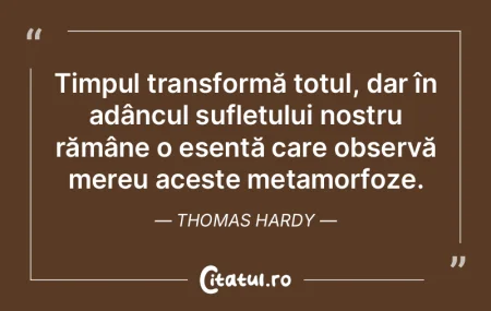 Timpul transformă totul, dar în adânc... Timpul transformă totul, dar în adânc...