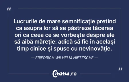 Lucrurile de mare semnificaţie pretind ... Lucrurile de mare semnificaţie pretind ...