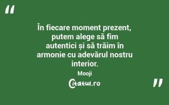 În fiecare moment prezent, putem alege să fim autentici și să trăim în armonie cu adevărul nostru interior. Mooji...