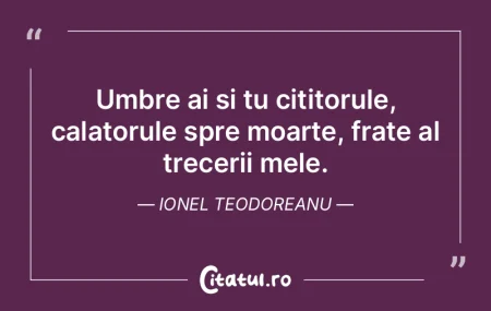 Umbre ai si tu cititorule, calatorule sp... Umbre ai si tu cititorule, calatorule sp...