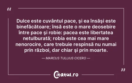 Dulce este cuvântul pace, şi ea însă... Dulce este cuvântul pace, şi ea însă...