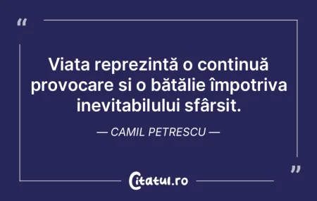 Viața reprezintă o continuă provocare...