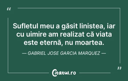 Sufletul meu a găsit liniștea, iar cu ...