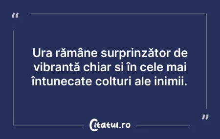Ura rămâne surprinzător de vibrantă ... Ura rămâne surprinzător de vibrantă ...