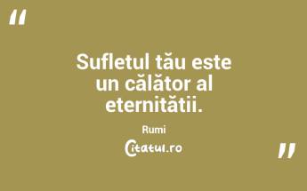 Sufletul tău este un călător al eternității. Rumi...