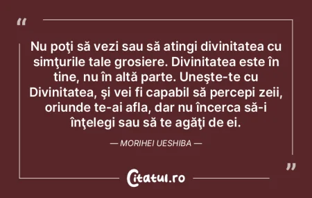 Nu poţi să vezi sau să atingi divinit... Nu poţi să vezi sau să atingi divinit...