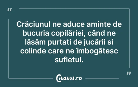 Crăciunul ne aduce aminte de bucuria co...