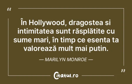 În Hollywood, dragostea și intimitatea...