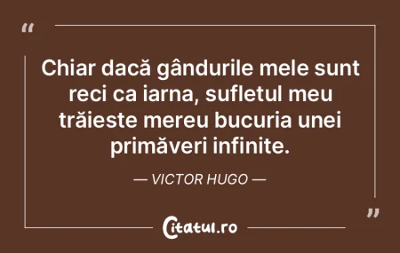 Chiar dacă gândurile mele sunt reci ca...