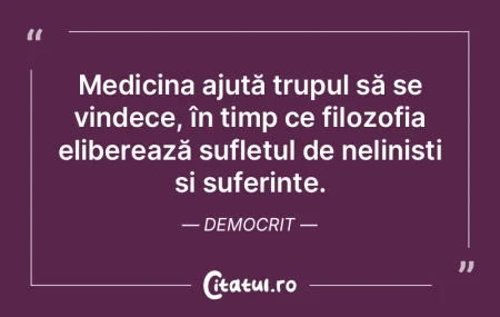 Medicina ajută trupul să se vindece, �...