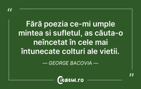 Fără poezia ce-mi umple mintea și suf...