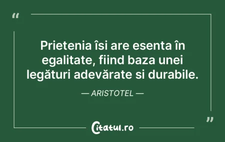 Prietenia își are esența în egalitat... Prietenia își are esența în egalitat...