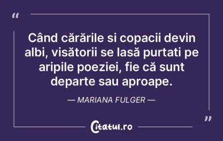 Când cărările și copacii devin albi,...