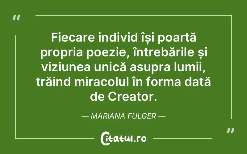 Citat Mariana Fulger - citate spiritualitate
