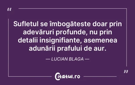 Sufletul se îmbogățește doar prin ad... Sufletul se îmbogățește doar prin ad...