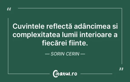 Cuvintele reflectă adâncimea și compl...