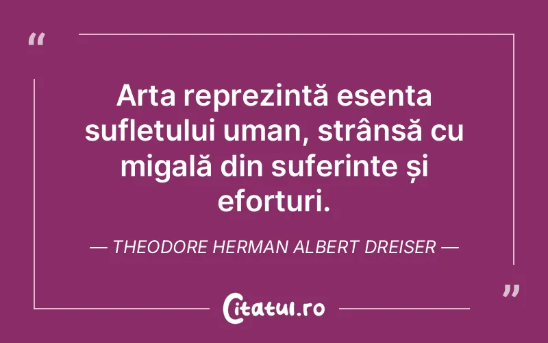 Citat Theodore Herman Albert Dreiser - citate spiritualitate