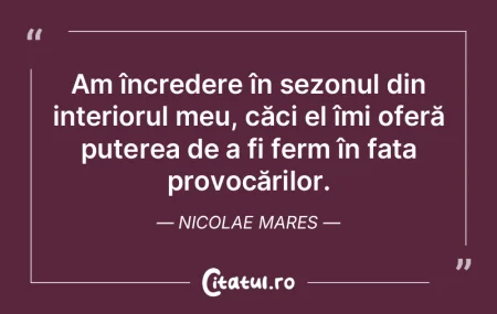 Am încredere în sezonul din interiorul... Am încredere în sezonul din interiorul...