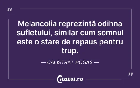 Melancolia reprezintă odihna sufletului... Melancolia reprezintă odihna sufletului...