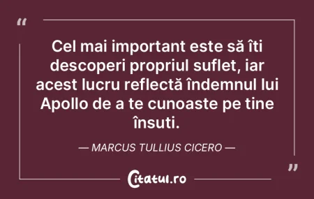 Cel mai important este să îți descope... Cel mai important este să îți descope...